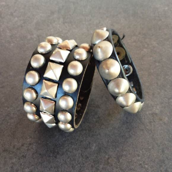 Vintage Jewelry - Retro/Rockabilly Studded Cuff Bracelets Vintage Jewelry - Retro/Rockabilly Studded Cuff Bracelets